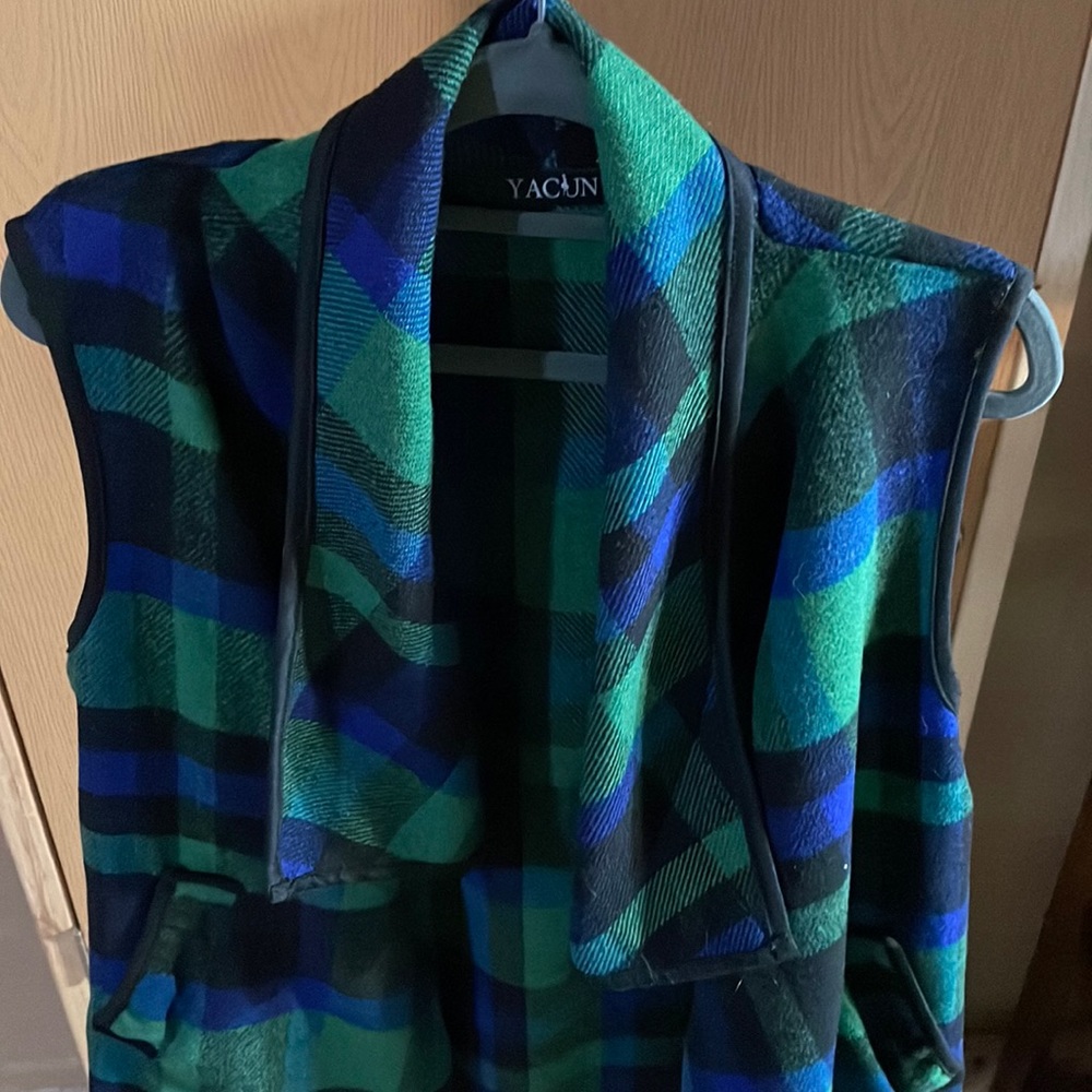 Plaid wool vest
